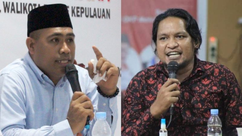 Anggota Bawaslu Provinsi Malut, Ikbal Ali dan Direktur Lembaga Studi Pemilu dan Demokrasi (LSPD) Malut, Alfajri A Rahman