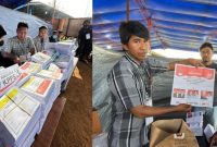 Suasana pemilihan umum di TPS khusus perusahaan tambang Harita Nikel di Pulau Obi, Rabu (14/2/2024)