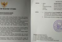 Surat penunjukan Salmin Janidi sebagai Plt Sekda yang ditandatangani langsung Plt Gubernur Maluku Utara, M. Al Yasin Alin