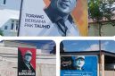 Baliho Walikokota M. Tauhid Soleman yang diduga mengandung  unsur politik praktis terpasang di beberapa titik di Kota Ternate.